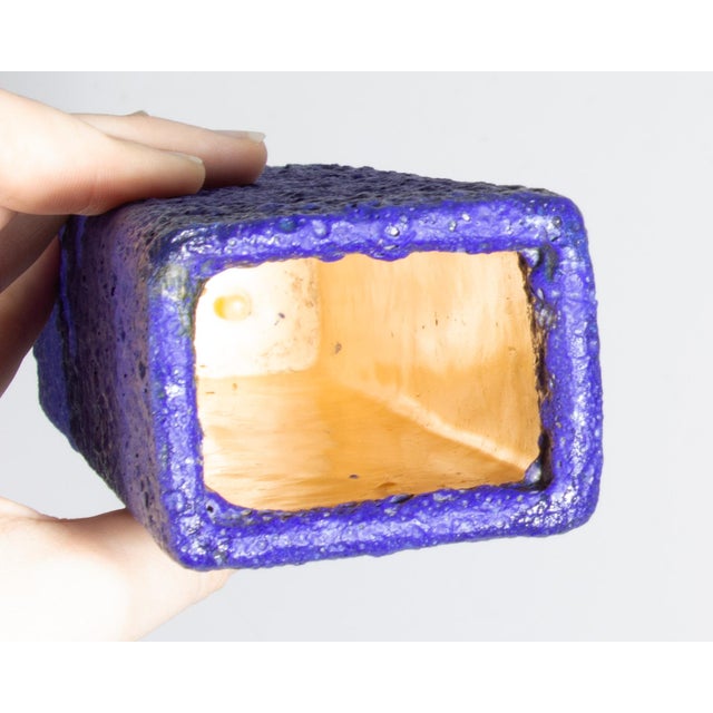 Mid 20th Century West German Fat Lava Blue Vase by Silberdistel Keramik For Sale - Image 5 of 6