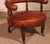 Small Vintage Armchair in English Cognac Mahogany and Leather, 1800s For Sale - Image 3 of 15