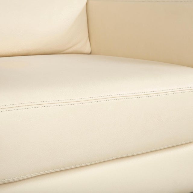 Modern Cream Leather Armchair from Musterring For Sale - Image 3 of 15