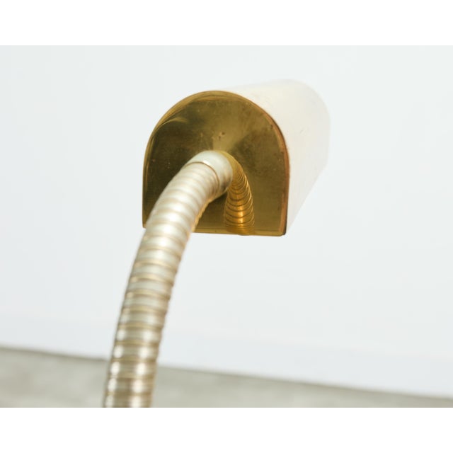Brass Mid 20th Century Pair of Mid-Century Modern Brass Adjustable Pharmacy Floor Lamps For Sale - Image 8 of 18