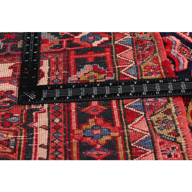 Textile Vintage Persian Heriz Rug Runner, 04'06 X 13'11 For Sale - Image 7 of 10