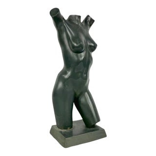 1990s Nude Woman's Torso Sculpture For Sale