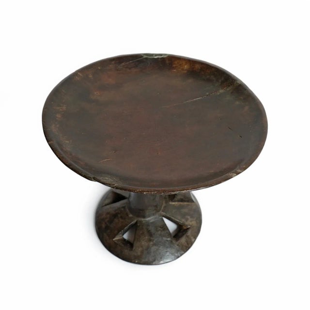 Modern Vintage Nagaland Wood Stand Bowl For Sale - Image 3 of 5