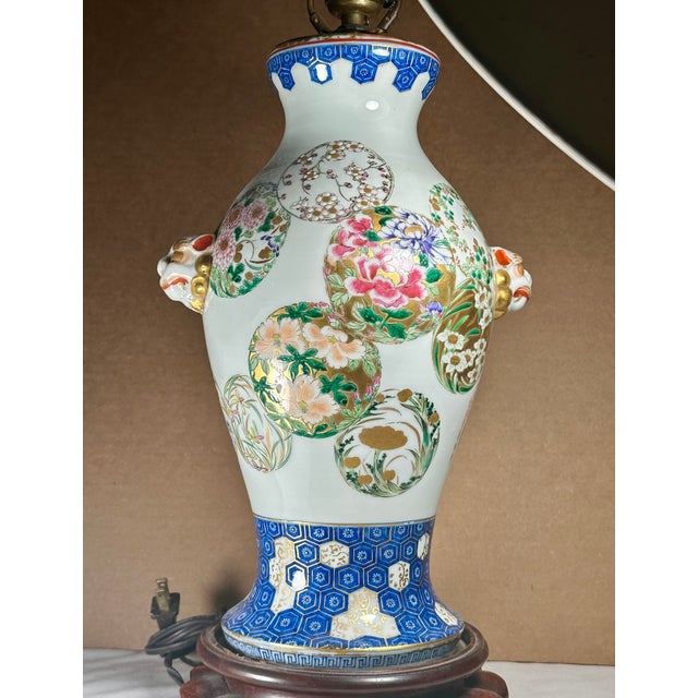 Antique Japanese Arita Hand Painted Porcelain Vase Baluster Lamp. For Sale - Image 15 of 17