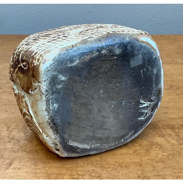 Vintage Textured Studio Pottery Vase For Sale In West Palm - Image 6 of 18