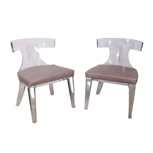 Contemporary Set of Four Lucite Dining Chairs by Safavieh Couture For Sale - Image 3 of 17