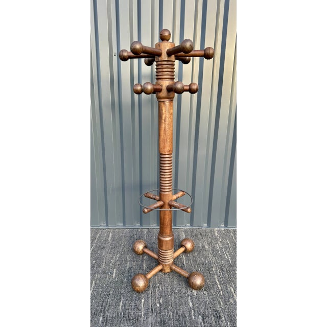 Wood Coat Rack by Charles Dudouyt, 1930s For Sale - Image 7 of 9