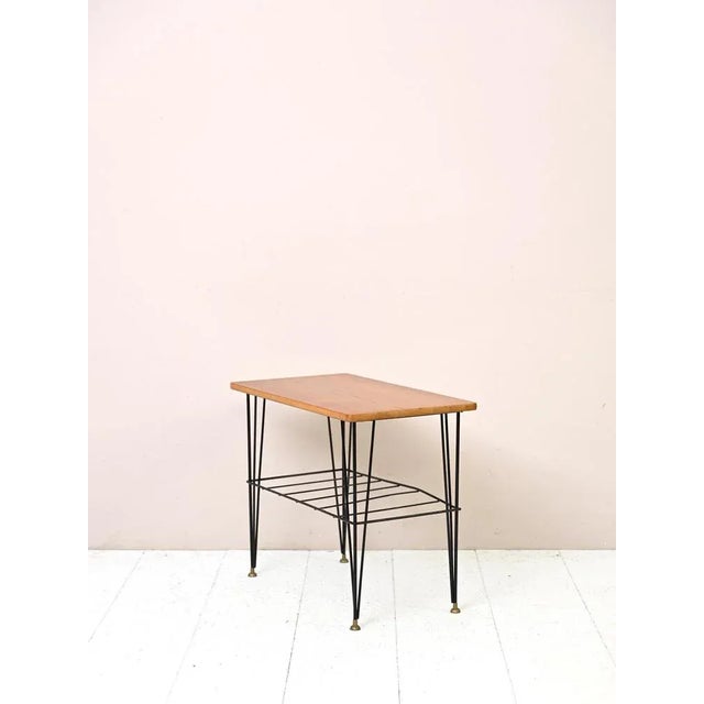 Scandinavian Table in Teak and Metal, 1960s For Sale - Image 3 of 7