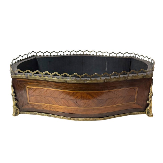 Wood 19th Century Napoleon LLL Marquetry Jardinière For Sale - Image 7 of 11