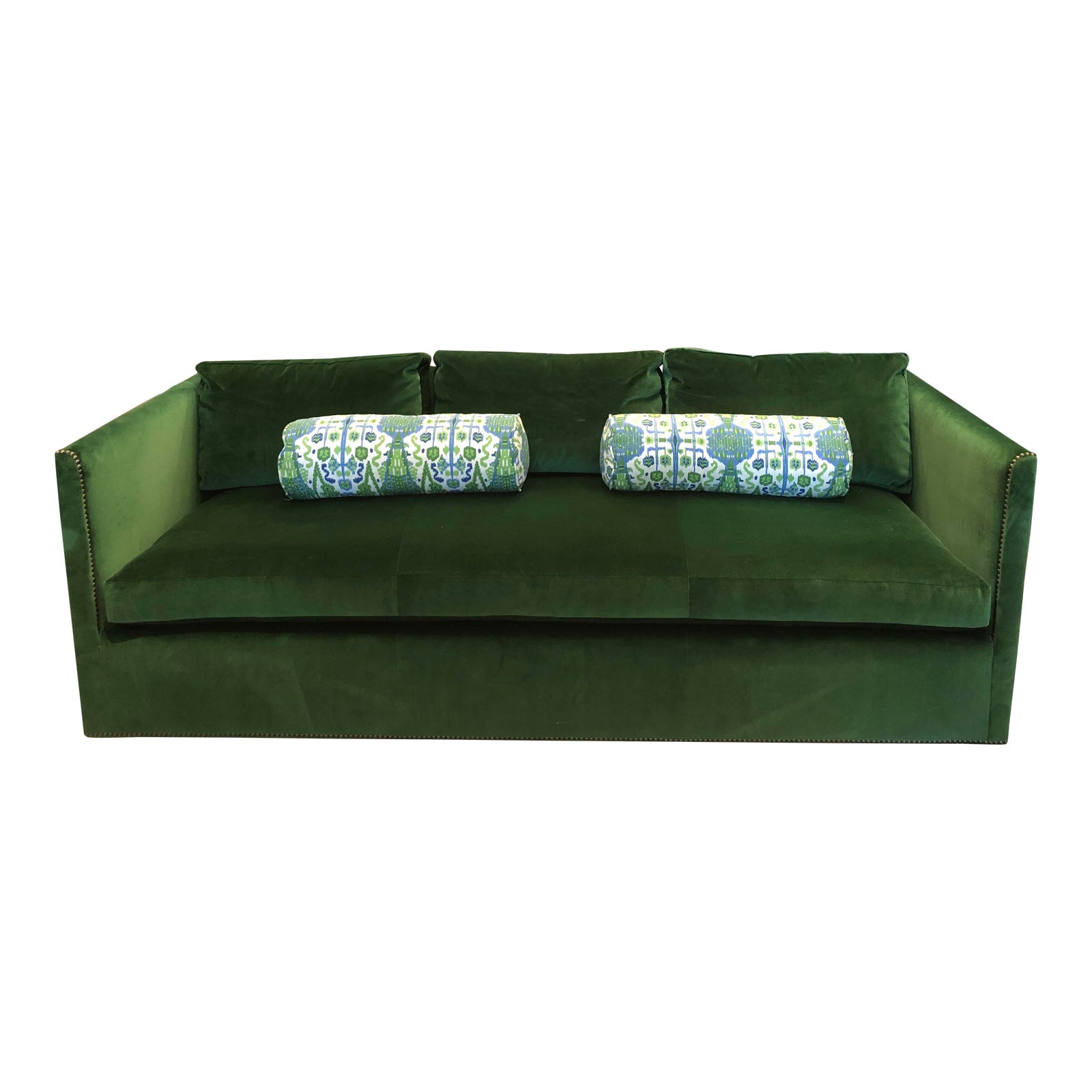 Highland House Emerald Green Velvet Sofa Chairish