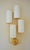 Elevation 4 Wall Sconces in Patinated Gold Metal and White Shades by Aymeric Lefort, Set of 2 For Sale - Image 12 of 18