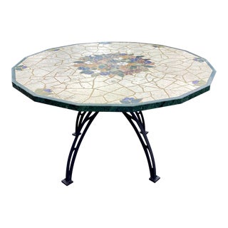 French Deco-Style Mosaic Dining/Garden Table For Sale