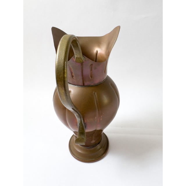 1950s Vintage French Copper Pitcher With Sculptural Brass Handle – Villedieu For Sale - Image 5 of 12