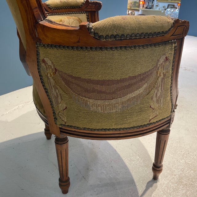 Antique Needlepoint Louis Bergere Chair Chairish