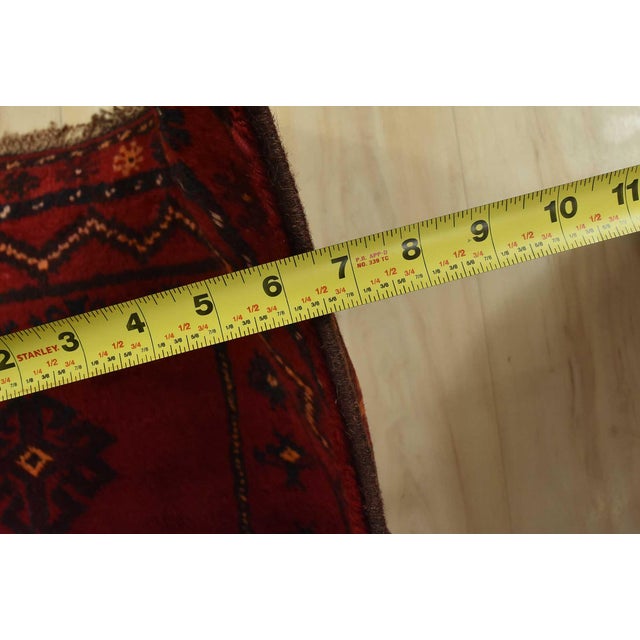 Baloch Runner 5’4” X 12’8” Red Wool Vintage Tribal Hand-Knotted Rug For Sale - Image 11 of 13