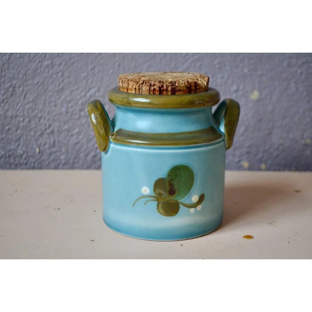 Ceramic Covered Pot with Cork Top, 1960s For Sale - Image 9 of 9