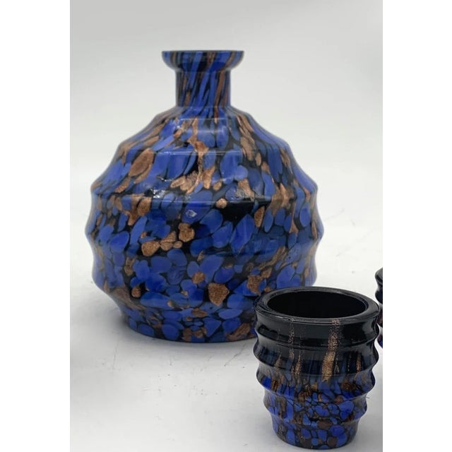 1930s Murano Glass Coffee Set and Cup Bottle attributed to Toso, 1930s, Set of 7 For Sale - Image 5 of 6