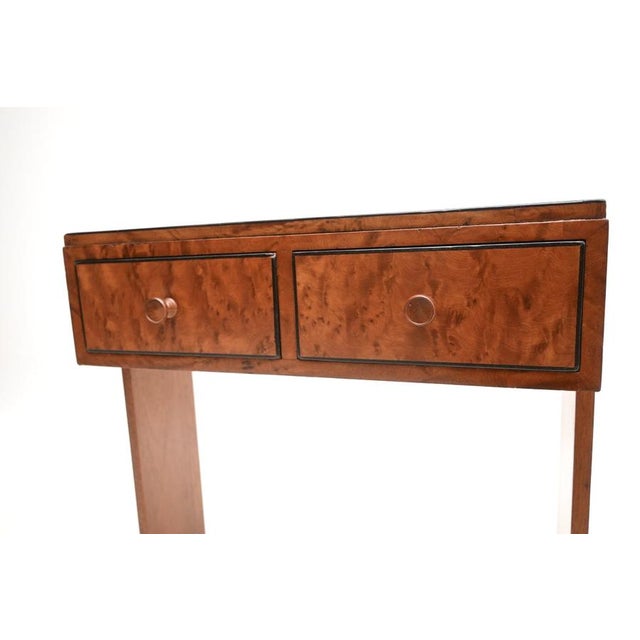 Brown Art Deco Satin Birch Side Table, 1930s For Sale - Image 8 of 9
