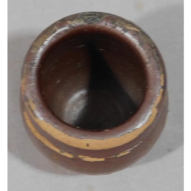 18th Century American Brown Glaze Condiment Jar For Sale - Image 4 of 5
