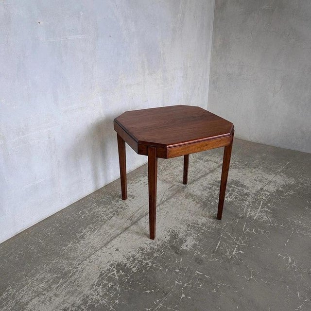 Vintage Art Deco Geometric Oak Cocktail Side Table. An authentic vintage or antique piece selected by Varius Vintage....