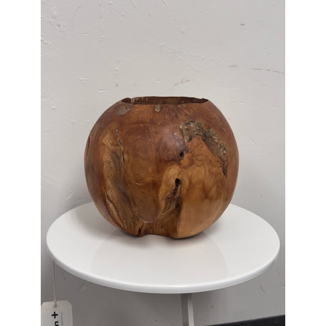 Design Plus Gallery presents a Sculptural Burl Wood Vessel Bowl. Formed from a solid section of wood, the rounded vessel...