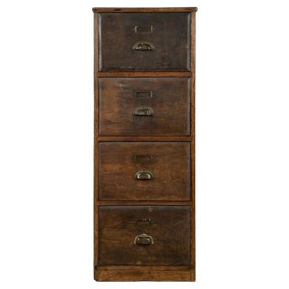 Wood Storage Column with 4 Drawers For Sale