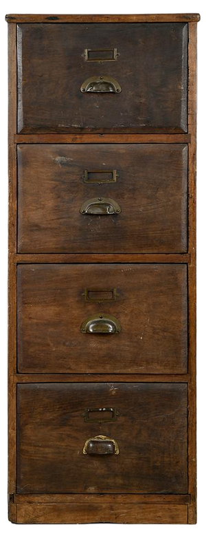 Wood Storage Column with 4 Drawers