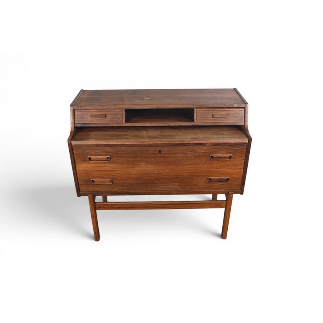 This secretary desk was designed by Arne Wahl Iversen and produced by Vinde Møbelfabrik in Denmark during the 1960s. The...