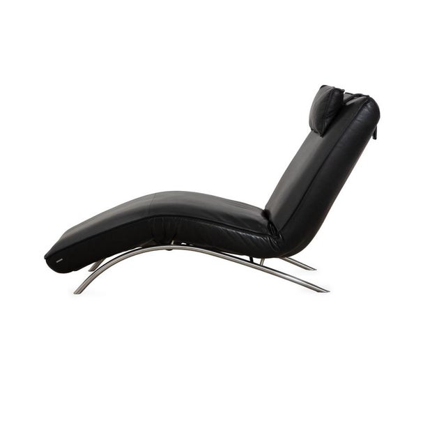Jonas Lounger in Black Leather from Koinor For Sale - Image 14 of 16
