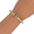 This is a beautiful athentic cuff bracelet from Judith Ripka, it is crafted from 18k yellow gold with a polished textured...