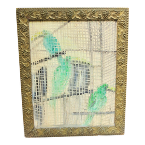 Hunt Slonem Emerald Touconettes 1980s Oil on Panel