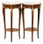 Pair of Mid-Century French Louis XV Marble Top Mahogany and Ormolu Side Tables For Sale