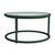 A free flowing frame design and transitional glass tabletop define the Walter Lamb Aluminum 20" Round Occasional Table....