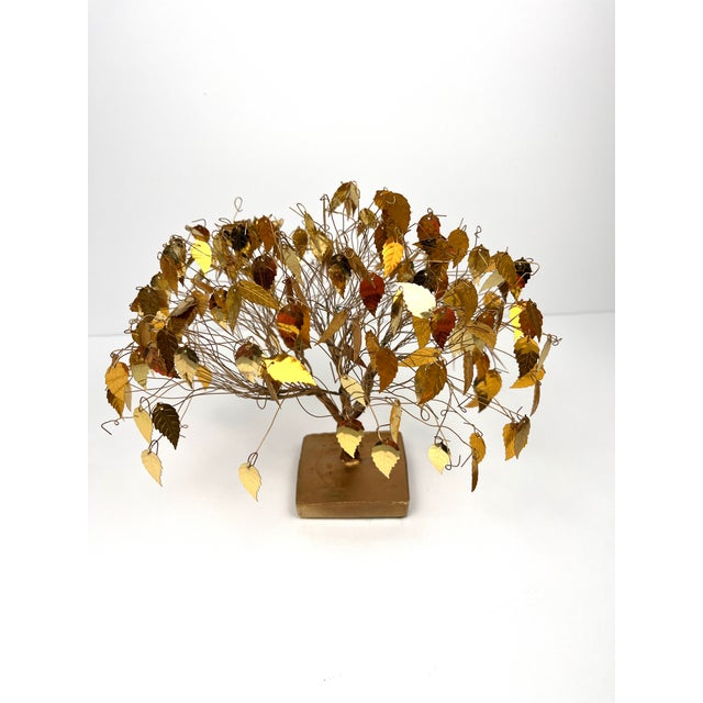Vintage Rare Mid-Century Modern Authentic Fantasy Tree Gold Metal Tree Sculpture Conversation Piece This piece is rare...