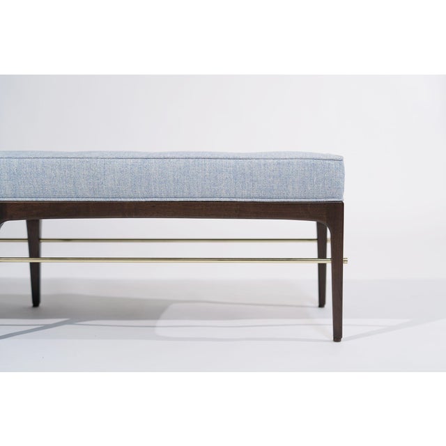 Linear Bench in Dark Walnut and Brass Series 72 by Stamford Modern For Sale - Image 10 of 18