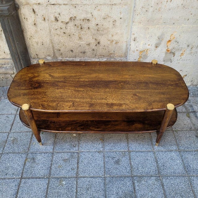 Mid-Century Elanza Coffee Table in Mango Wood from Chehoma, Belgium, 2010s For Sale - Image 15 of 18
