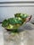 1990s Majolica Leaf & Tulip Candy Dish For Sale - Image 4 of 7