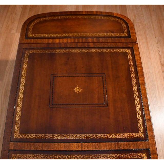 Traditional 1930 Heritage Henredon English Regency Mahogany & Leather Top Coffee Table For Sale - Image 3 of 17