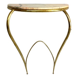 Mid-Century Modern Italian Brass and Marble Console attributed to Carlo Enrico Rava, 1940s For Sale