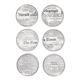 1950s Italian Porcelain Bucciarelli Milano Coasters - Set of 6 For Sale