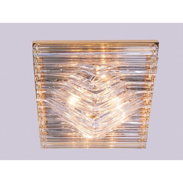 Quadriedri Curvati Murano Glass Flush Mount in the style of Venini, Italy, 1970s For Sale - Image 6 of 14