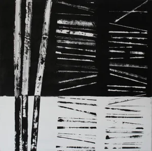 "Score" Contemporary Original Abstract Mixed-Media Painting by Jakki Jandrell