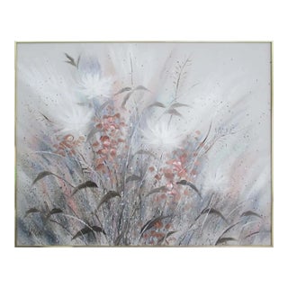Vintage Lee Reynolds Gray Floral Painting For Sale