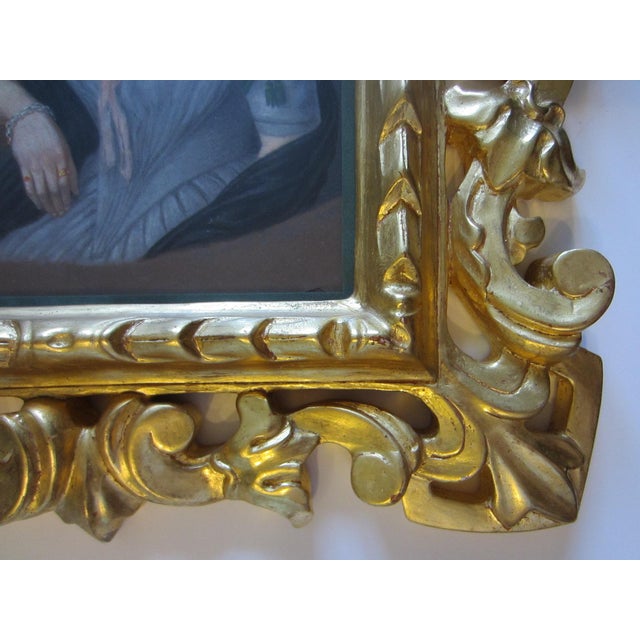 Paper G L Lewin Pastel Gouache Portrait Signed Circa 1848 Rococo Gilt Frame For Sale - Image 7 of 14