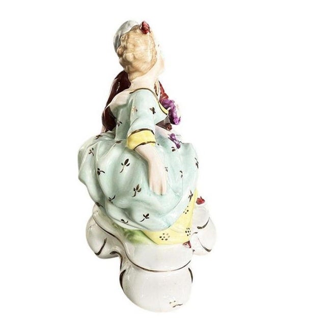 Dresden Porcelain Victorian Dresden Hand Painted Porcelain Courting Couple Figurine - Germany For Sale - Image 4 of 6