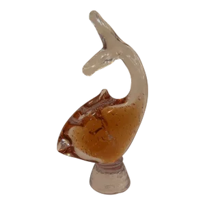 1980s Crystal Fish on Base