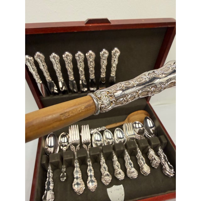 Vintage Birks Regency Plate "Louis De France" Silverplated Flatware Set - 74 Pieces (Service for 8) With Chest For Sale - Image 4 of 11
