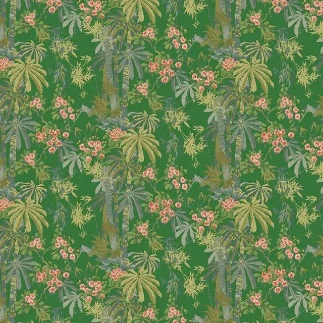 Bamboo Garden Emerald Wallpaper For Sale In Boston - Image 6 of 6