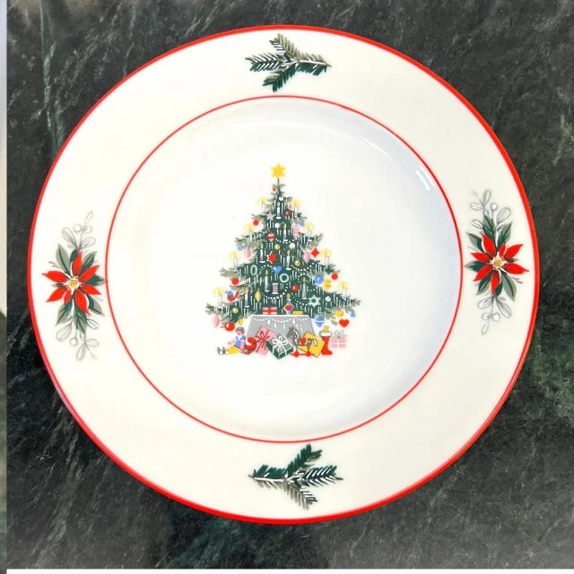 Mid-Century Modern 1970’s German Christmas Schumann “noel” Dessert Plates - Set of 14 For Sale - Image 3 of 7