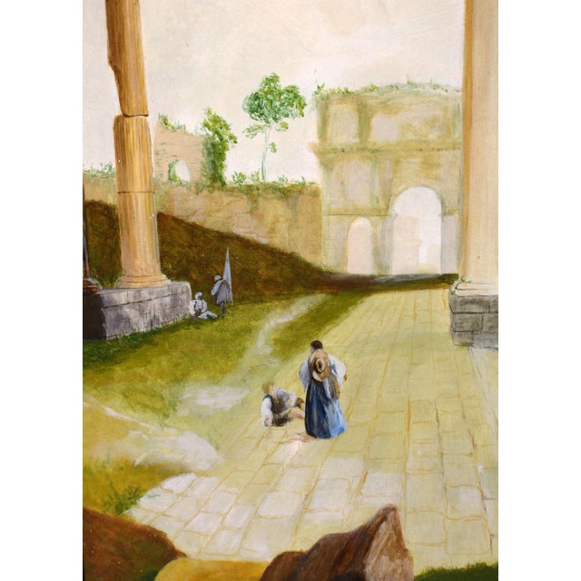 Early-Mid 20th Century European Painting of Italian Architectural Ruins For Sale - Image 4 of 4